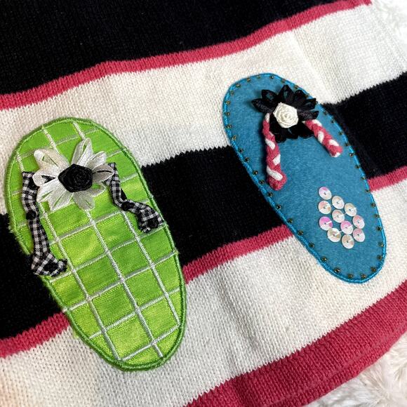 HAMPSHIRE STUDIO Petite Medium Novelty Sweater Flip‎ Flop Sandal Button Down NWT - Picture 2 of 7